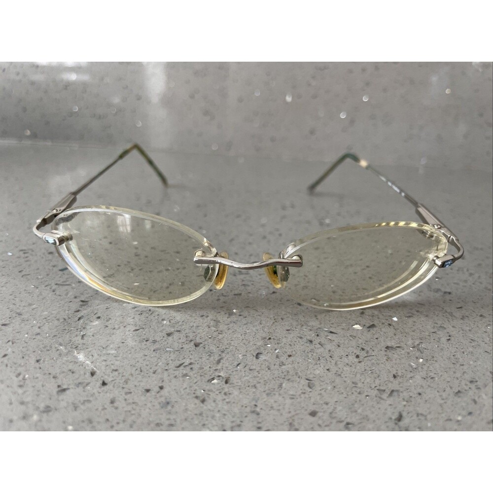 Marchon Eyeglasses Frames ONLY Tres Jolie 42 Shiny Palladium Rimless 50-18-130